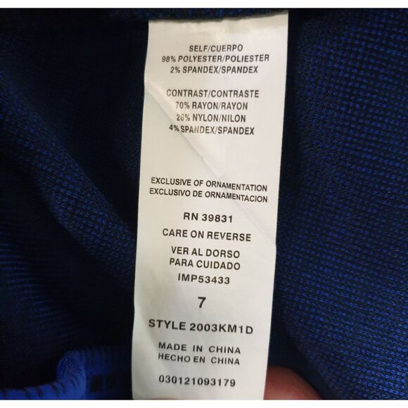 Sequin Hearts Juniors Mini Skirt 7 Blue Black Skater Geometric Y2K Rock Goth - Picture 4 of 7